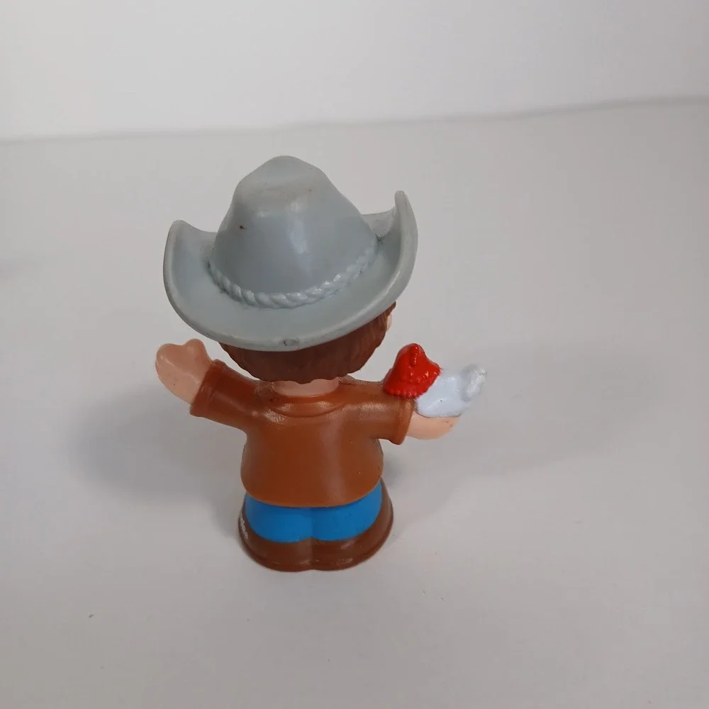 Fisher Price Little People Cow Chicken & Farmer - Farm Animal Lot Of 3